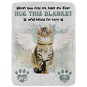Custom Photo Dog Cat Memorial When You Miss Me Hug This Blanket - Personalized Fleece Blanket, Sherpa Blanket