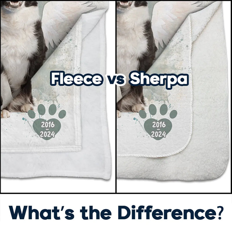 Custom Photo Dog Cat Memorial When You Miss Me Hug This Blanket - Personalized Fleece Blanket, Sherpa Blanket
