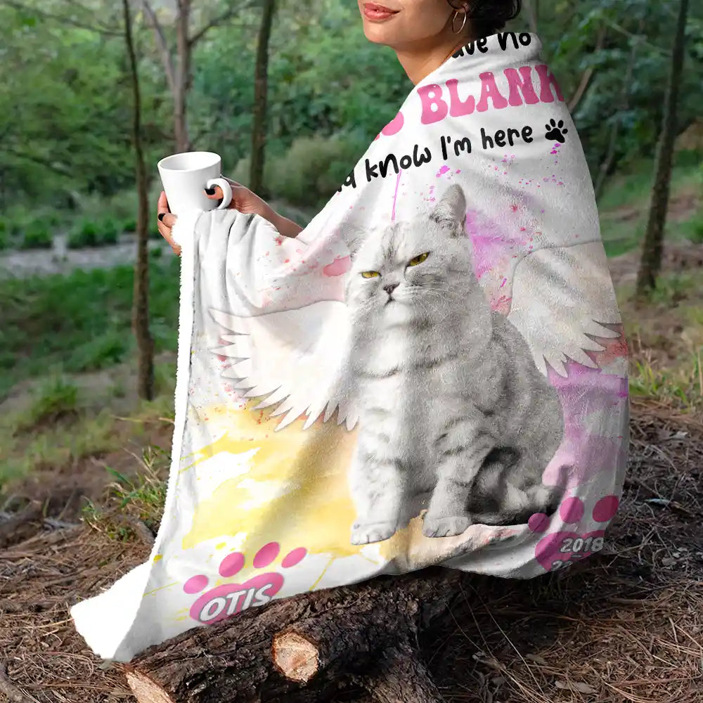 Custom Photo Dog Cat Memorial When You Miss Me Hug This Blanket - Personalized Fleece Blanket, Sherpa Blanket