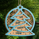 Family Names Christmas Tree - Personalized 2-Layered Wooden Ornament