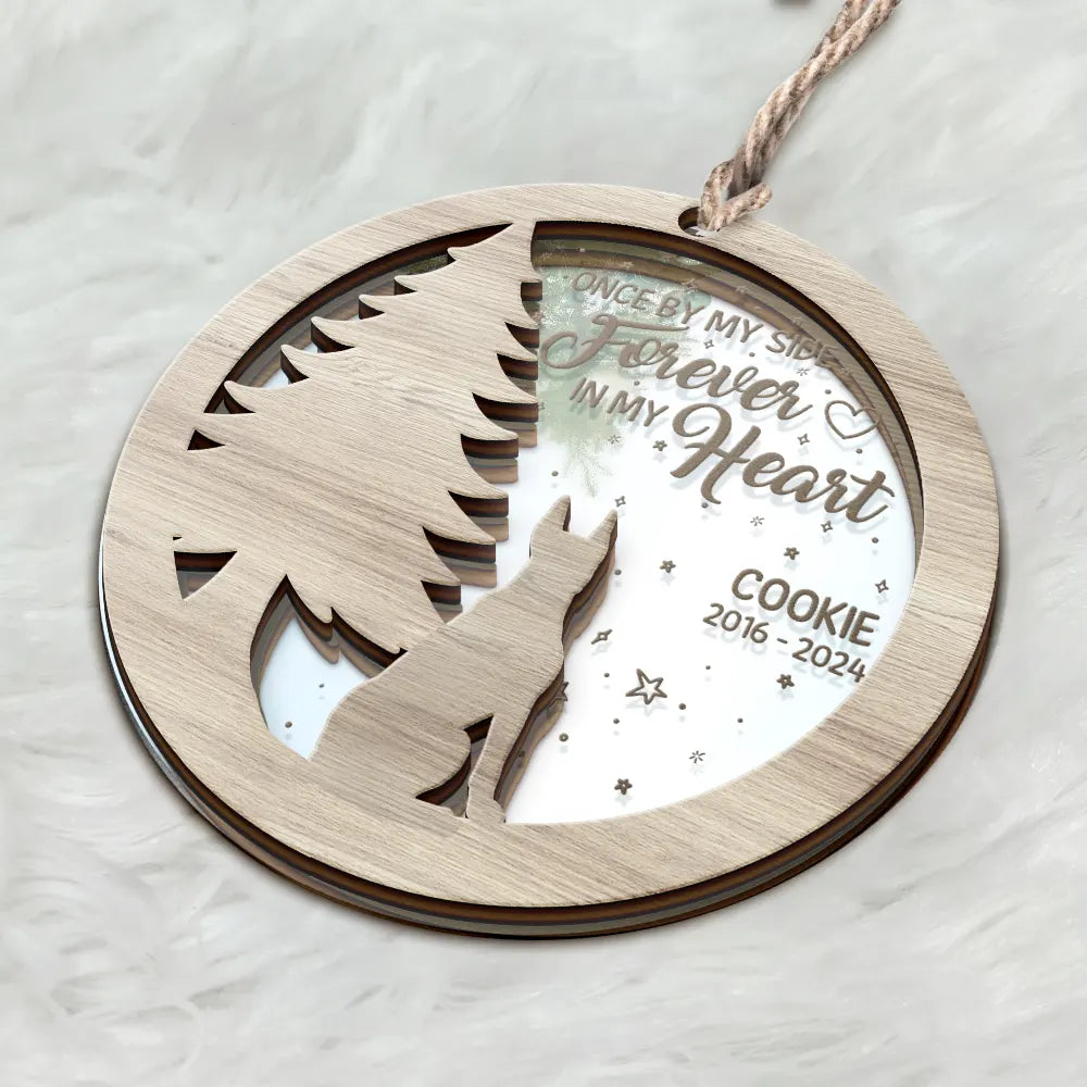 Memorial Dog Sending Christmas Wishes Over The Rainbow Bridge - Personalized Mirror Ornament
