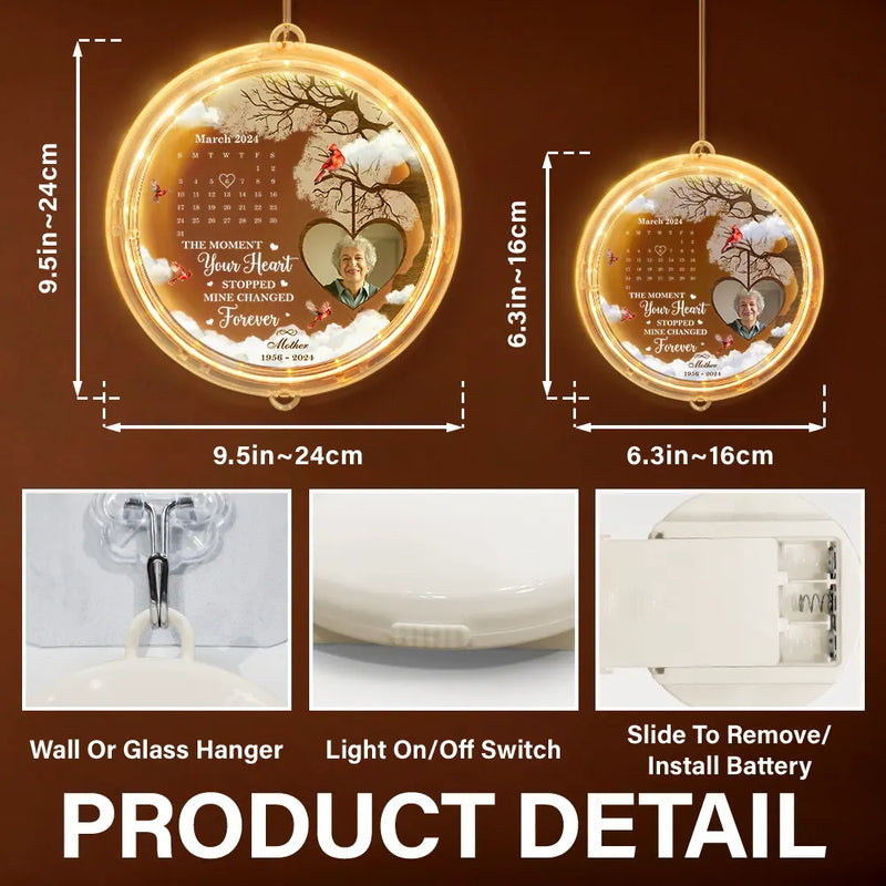 Memorial - Custom Photo Calendar The Day God Called You Home Memorial - Personalized LED Pendant Light