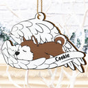 Memorial, Pet Lovers, Dog Lovers, Cat Lovers - Memorial Angel Pet Don't Cry For Me - Personalized Wooden Cutout Ornament