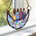 Gift For Bestie, Sister - Besties Sisters I Love You To The Moon And Back - Personalized Window Hanging Suncatcher Ornament