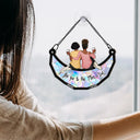 Gift For Bestie, Sister - Besties Sisters I Love You To The Moon And Back - Personalized Window Hanging Suncatcher Ornament