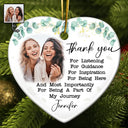 Gift For Bestie, Gift For Sisters, Gift For Sibling, Gift For Brothers - Custom Photo Thank You For Being A Part Of My Journey - Personalized Heart Ceramic Ornament
