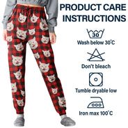 Custom Photo,Pet Lovers,Dog Lovers,Cat Lovers,Funny - Custom Photo Funny Dog Cat Pet Human Face - Personalized Pajama Pants