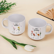 Gift For Mother,Gift For Grandma,Love - First Mom Now Grandma Birth Flowers - Personalized Pottery Mug