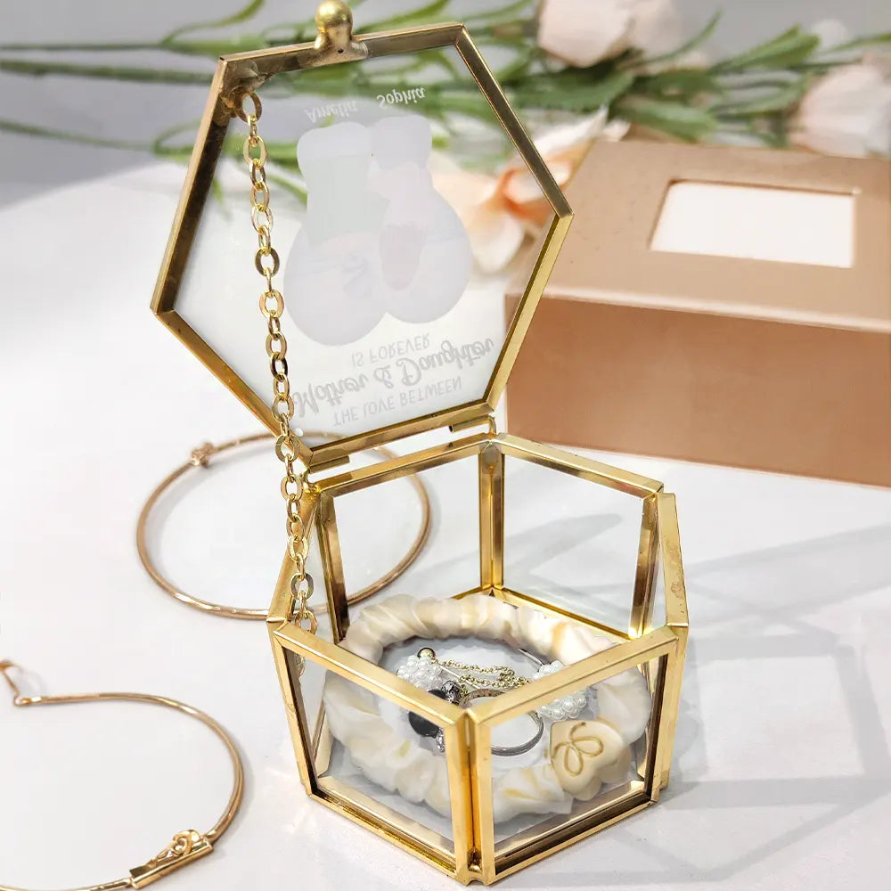 Gift For Mother,Mom - Daughters (Adult),Love,Gift For Daughter - Mother & Daughter Forever Linked Together - Personalized Glass Jewelry Box
