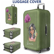 Travel,Gift For Yourself,Gift For Women,Happy - Birth Month Flower Travel Lover - Personalized Luggage Cover