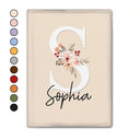 Travel,Gift For Yourself,Gift For Women,Happy - Floral Monogram - Personalized Passport Cover, Passport Holder