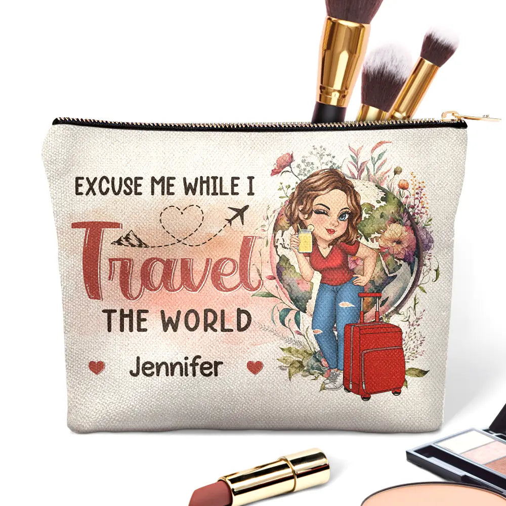 Travel The World - Personalized Cosmetic Bag