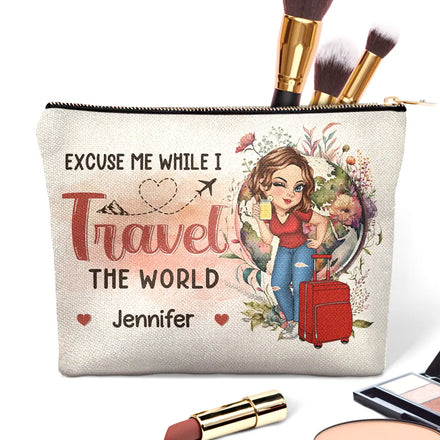 Travel The World - Personalized Cosmetic Bag