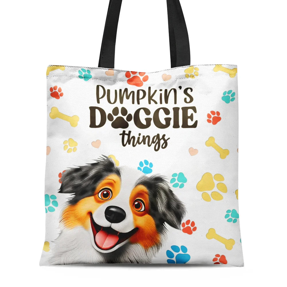 Doggie Things 3D Effect Dogs - Personalized Tote Bag
