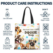 Dog Lovers,Dog Mom,Travel,Happy - Doggie Things 3D Effect Dogs - Personalized Zippered Canvas Bag