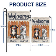 Dog Lovers, Happy - Welcome We Hope You Brought Treats 3D Effect Dogs - Personalized Flag
