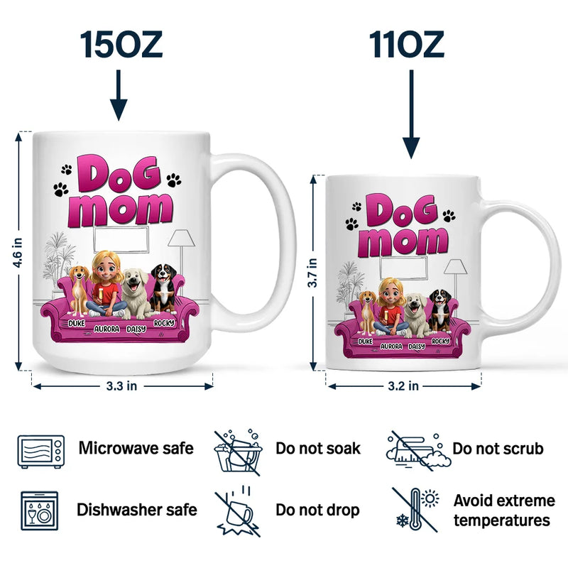 Dog Lovers, Dog Mom, Dog Dad, Gift For Yourself, Happy - Treat Dealer 3D Effect Dogs - Personalized Mug