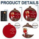 First Christmas As Mr & Mrs Loving Kissing Couple - Personalized 2-Layered Wooden Ornament