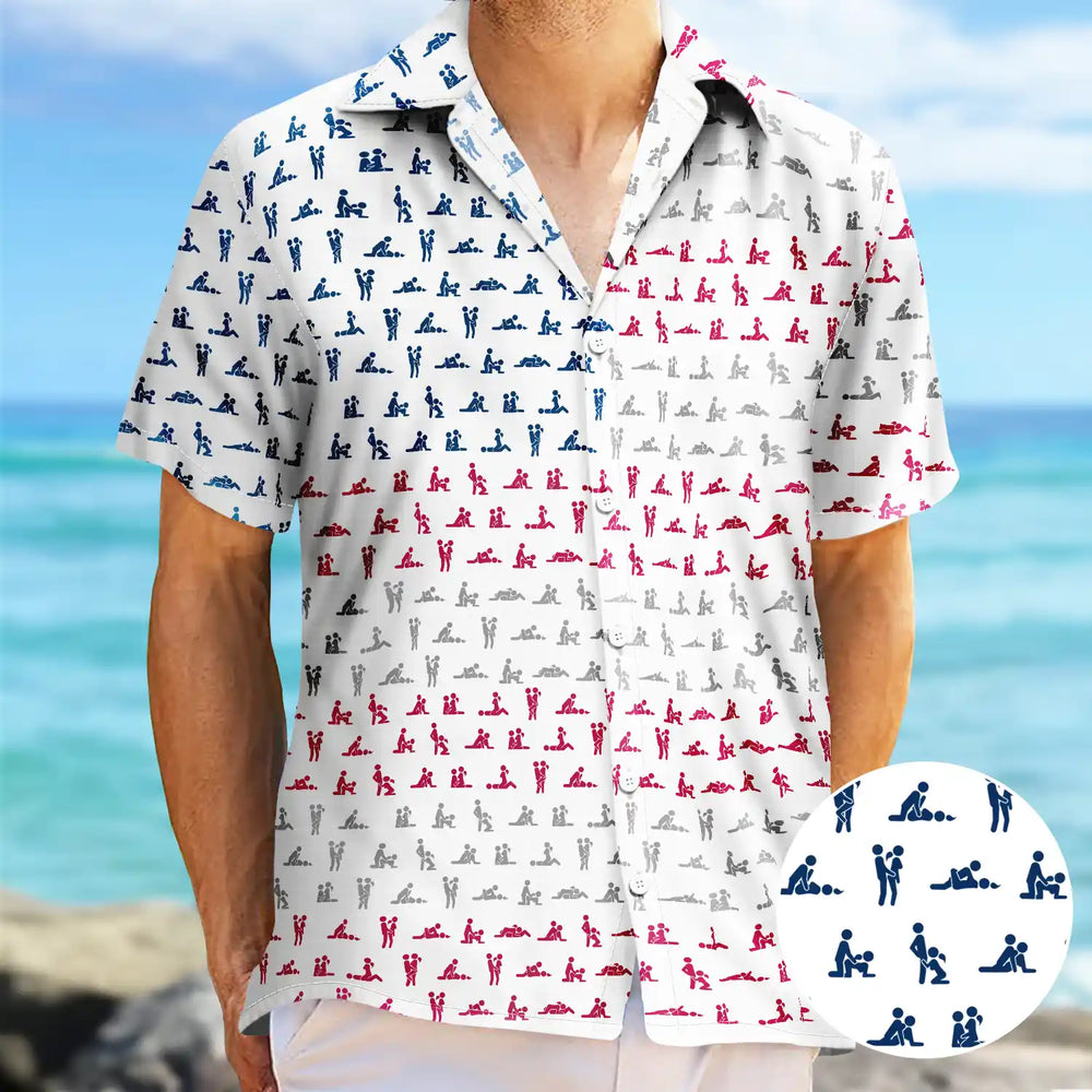 Husband Summer Vibe Hidden Funny Naughty Pattern - Personalized Hawaiian Shirt