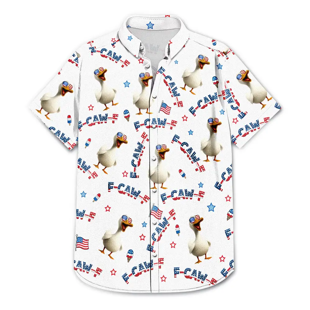 America 250th, Beach, Summer, Gift For Men, Gift For Yourself, Sarcastic, Icon - Funny Chicken F-Caw-F 250 Years Of Freedom - Personalized Hawaiian Shirt