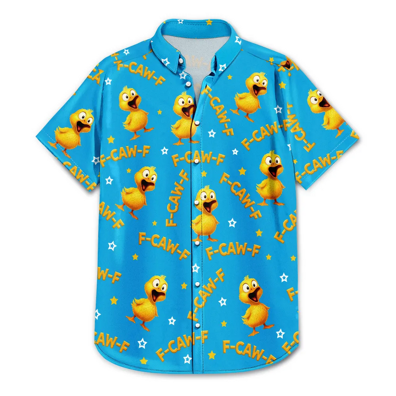 Beach, Summer, Gift For Men, Gift For Yourself, Sarcastic, Icon - Funny Chicken Bird F Caw F - Personalized Hawaiian Shirt