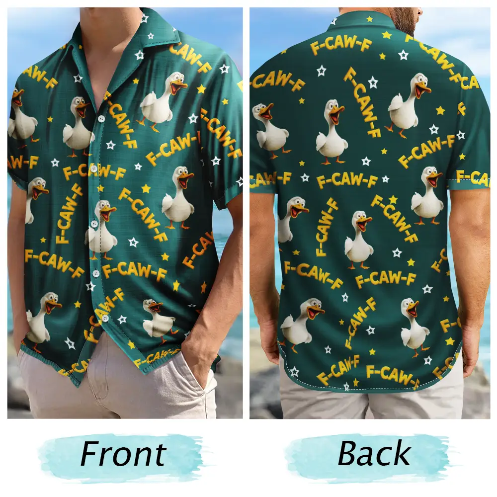 Beach, Summer, Gift For Men, Gift For Yourself, Sarcastic, Icon - Funny Chicken Bird F Caw F - Personalized Hawaiian Shirt