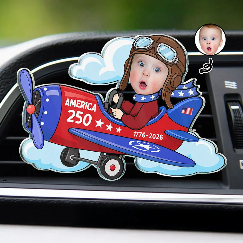 Custom Photo America 250 Lookin' Fly Baby - Personalized Acrylic Car Vent Clip