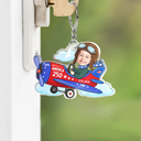 America 250th, Custom Photo, Independence Day, Parents, Adorable, Cut-Face Photo - Custom Photo America 250 Lookin' Fly Baby - Personalized Cutout Acrylic Keychain