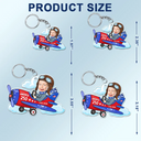 America 250th, Custom Photo, Independence Day, Parents, Adorable, Cut-Face Photo - Custom Photo America 250 Lookin' Fly Baby - Personalized Cutout Acrylic Keychain