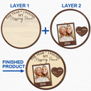 Art Design, Christmas, Romantic, Gift For Couples, Photo - Caricature - With BG - Custom Photo Caricature The Year I Found My Missing Piece Couples - Personalized 2-Layered Wooden Ornament
