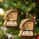 Christmas,Romantic,Gift For Couples,Icon - She Said Yes Engaged Married Wooden Effect Ring Box - Personalized Custom Shaped Wooden Ornament