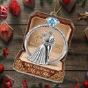 Christmas,Romantic,Gift For Couples,Icon - First Christmas As Mr & Mrs Wooden Effect Ring Box - Personalized Custom Shaped Acrylic Ornament