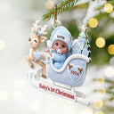 Adorable,New Mom,Christmas,Gift For Mother - Baby In Sleigh First Christmas - Personalized Custom Shaped Acrylic Ornament