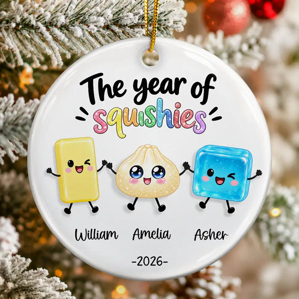 The Year Of Squishies Keepsake Gift For Kids - Personalized Circle Ceramic Ornament
