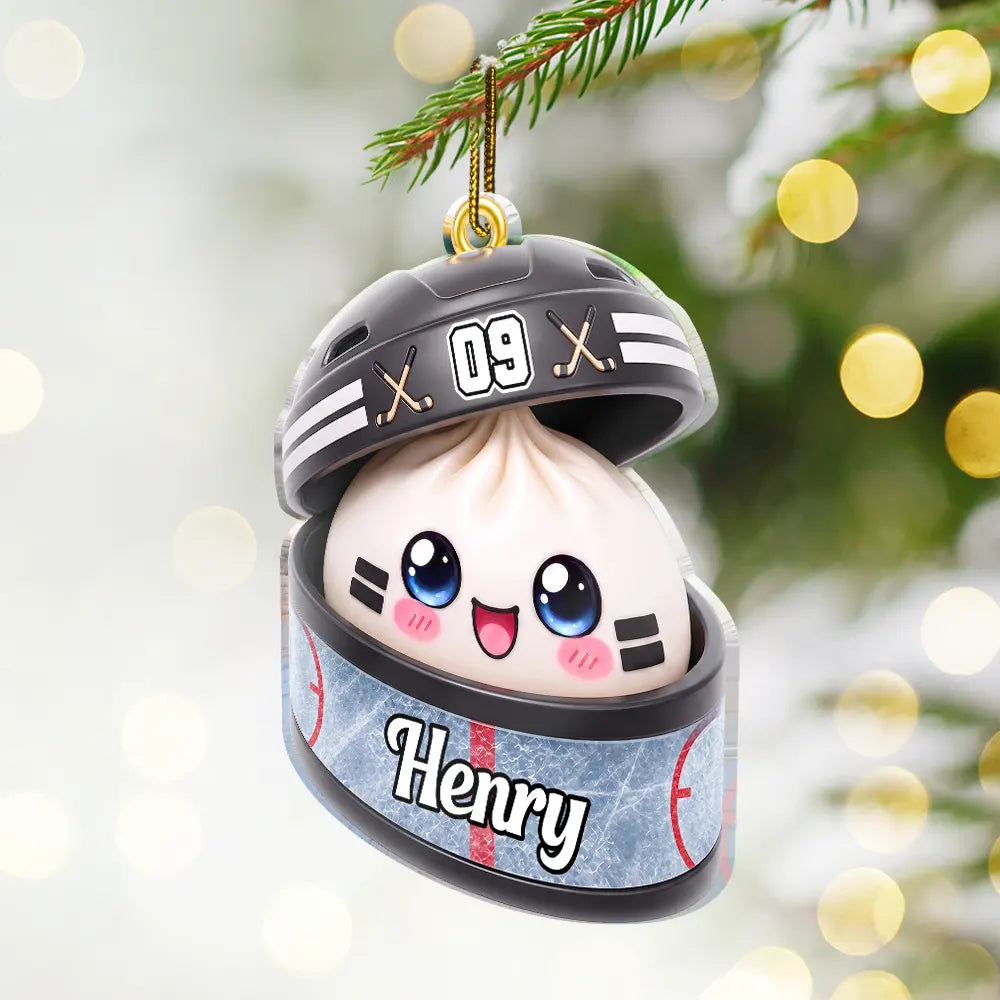 Baseball,Playful,Christmas,Gift For Kids,Icon - Cute Squishy Dumpling Ball Sport Gift For Kids - Personalized Custom Shaped Acrylic Ornament