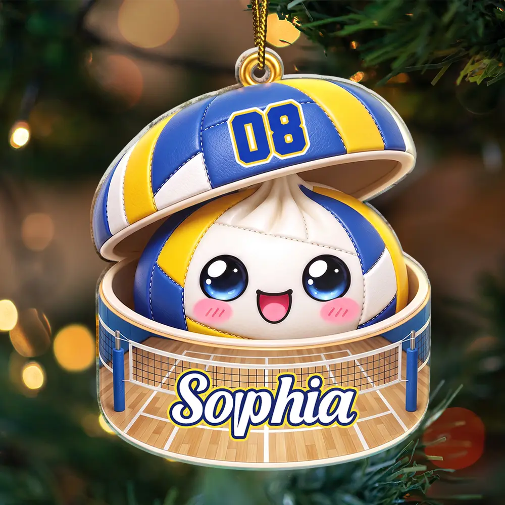 Baseball,Playful,Christmas,Gift For Kids,Icon - Cute Squishy Dumpling Ball Sport Gift For Kids - Personalized Custom Shaped Acrylic Ornament