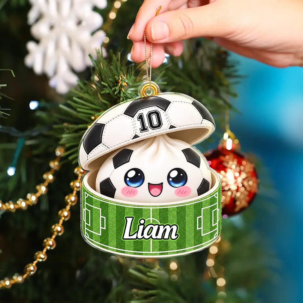 Baseball,Playful,Christmas,Gift For Kids,Icon - Cute Squishy Dumpling Ball Sport Gift For Kids - Personalized Custom Shaped Acrylic Ornament