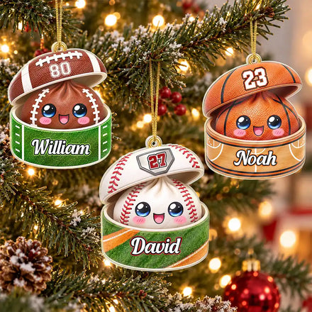 Cute Squishy Dumpling Ball Sport Gift For Kids - Personalized Custom Shaped Acrylic Ornament