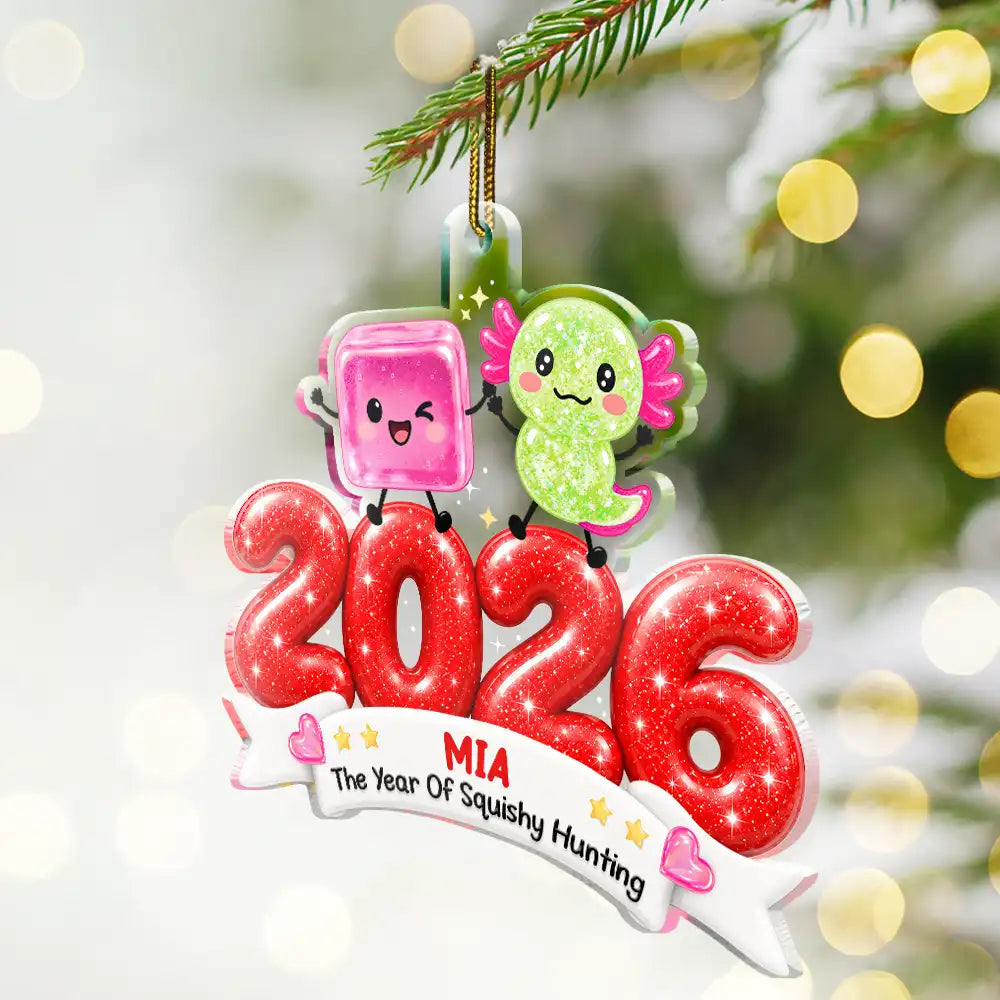 Playful, Christmas, Gift For Kids, Icon - The Year I Did A Lot Of Squishy Hunting Gift For Squishy Hunter Keepsake - Personalized Custom Shaped Acrylic Ornament