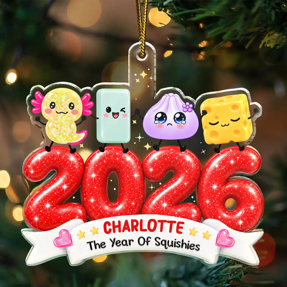 Playful, Christmas, Gift For Kids, Icon - The Year I Did A Lot Of Squishy Hunting Gift For Squishy Hunter Keepsake - Personalized Custom Shaped Acrylic Ornament