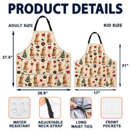 Art Design,Christmas,Custom Photo,Happy,Pet Lovers,Photo - Christmas Accessories 3D Cartoon Pet - Christmas Gift For Pet Mom - Personalized Custom Photo Pet Name Festive Pattern Apron