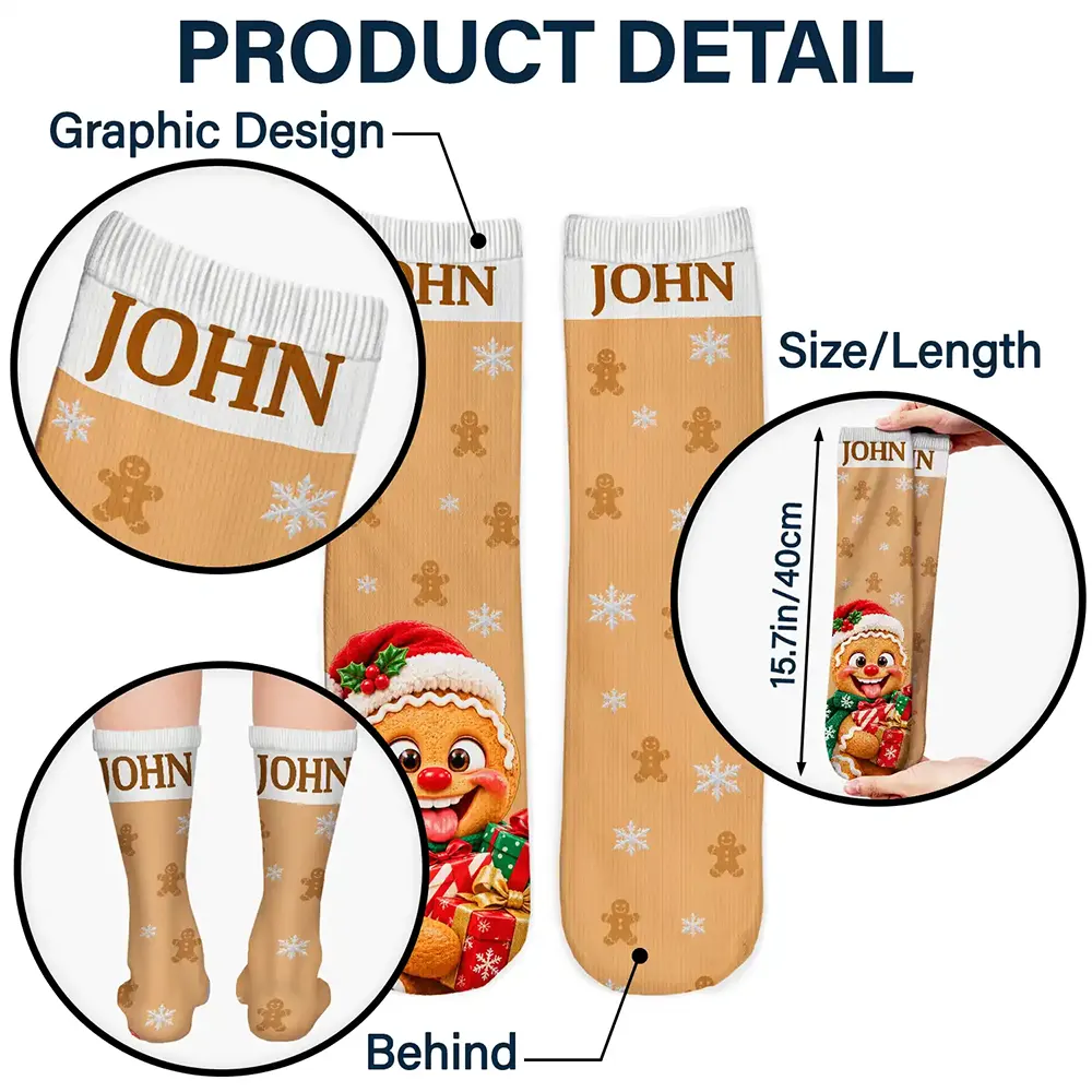 Christmas, Gift For Men, Gift For Yourself, Gifts For Him, Humorous, Icon - Funny Christmas Gag Gift For Him - Personalized Novelty Christmas Character Feet Socks