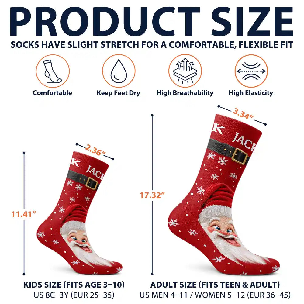 Christmas, Gift For Men, Gift For Yourself, Gifts For Him, Humorous, Icon - Funny Christmas Gag Gift For Him - Personalized Novelty Christmas Character Feet Socks