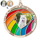 Custom Photo Dog Cat A Piece Of My Heart Is At The Rainbow Bridge - Pet Memorial Gift, Christmas Gift - Personalized Suncatcher Ornament