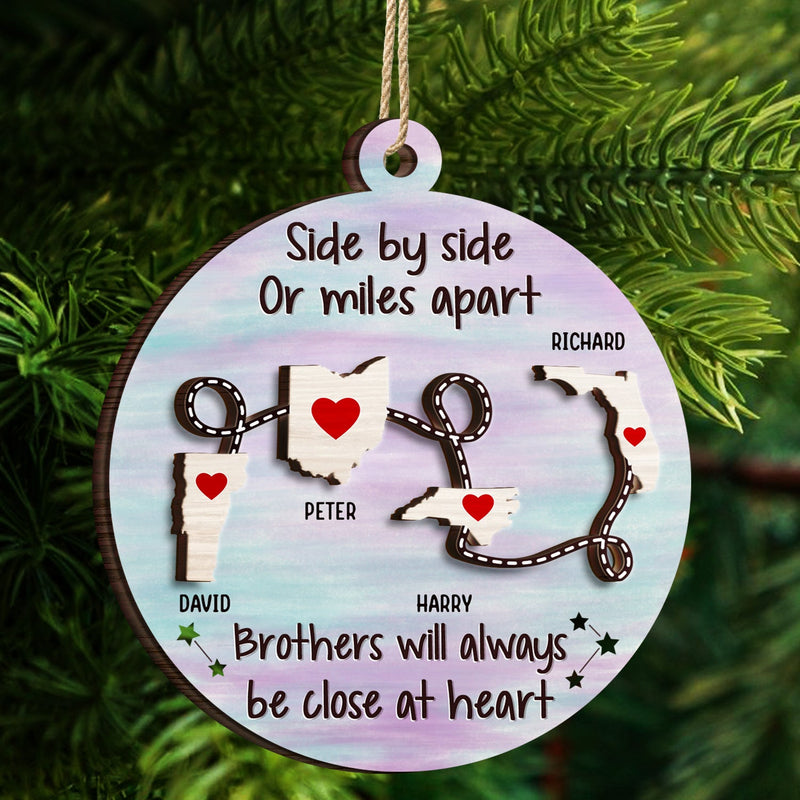 I Wish We Lived Closer Family Friends Long Distance - Personalized 2-Layered Wooden Ornament