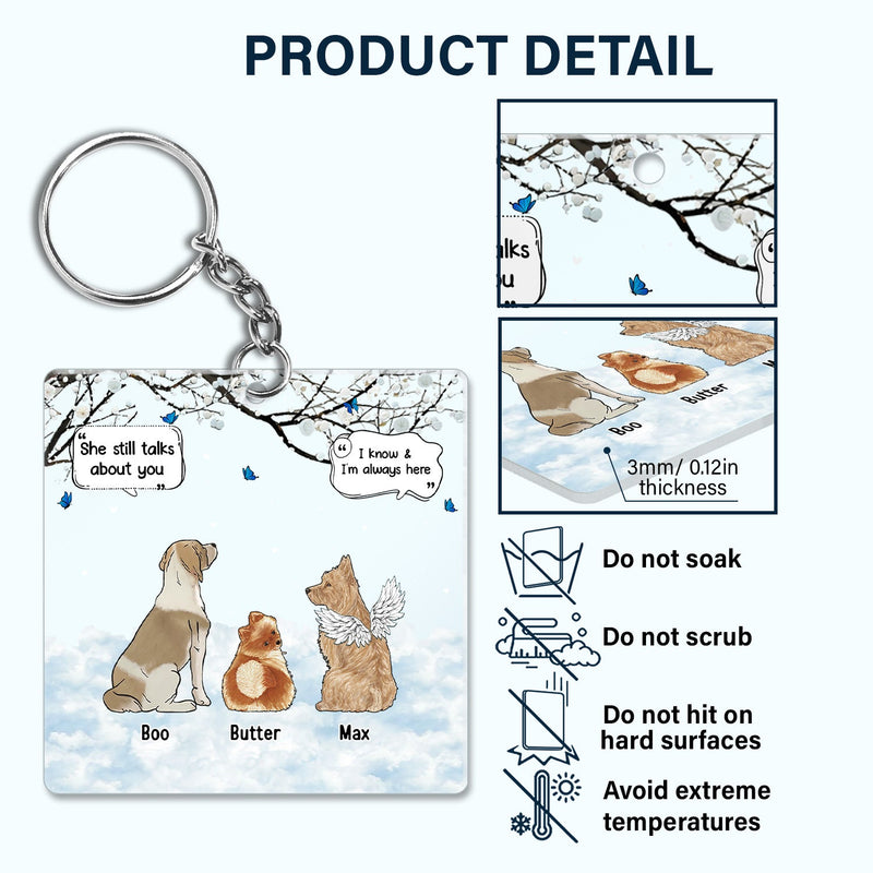 We Still Talk About You - Memorial Gift For Pet Lovers - Personalized Acrylic Keychain