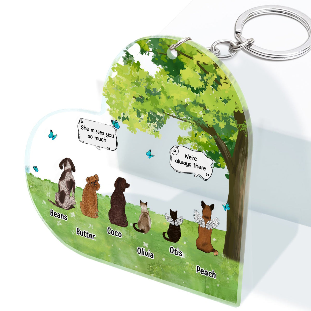 We Still Talk About You Grass - Memorial Gift For Pet Lovers - Personalized Acrylic Keychain