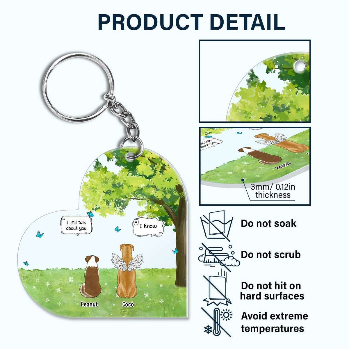 We Still Talk About You Grass - Memorial Gift For Pet Lovers - Personalized Acrylic Keychain