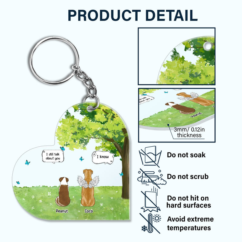 We Still Talk About You Grass - Memorial Gift For Pet Lovers - Personalized Acrylic Keychain