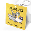 Funny Cartoon Cats Walking - Gift For Cat Lovers - Personalized Acrylic Keychain